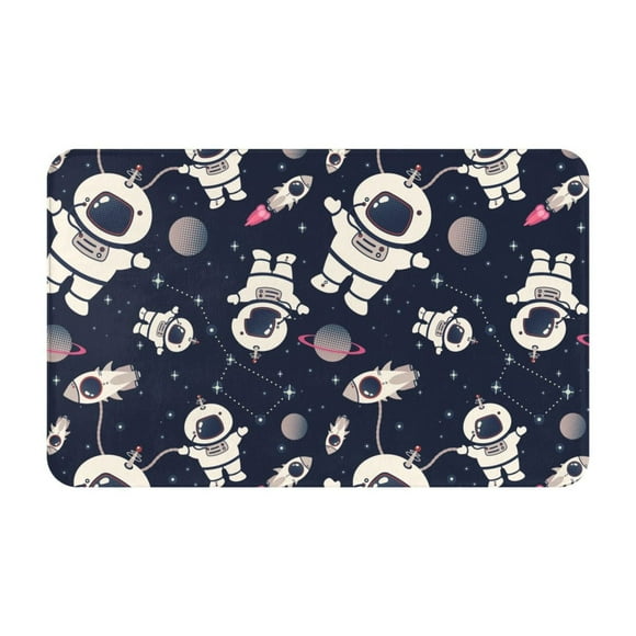 Front Door Mat Indoor Entrance, Cartoon Spaceship 31.5x20 Non-Slip Washable Entryway Rug Easy To Clean Welcome Mat For Front Door Mat, Back Door, Shoe Scraper