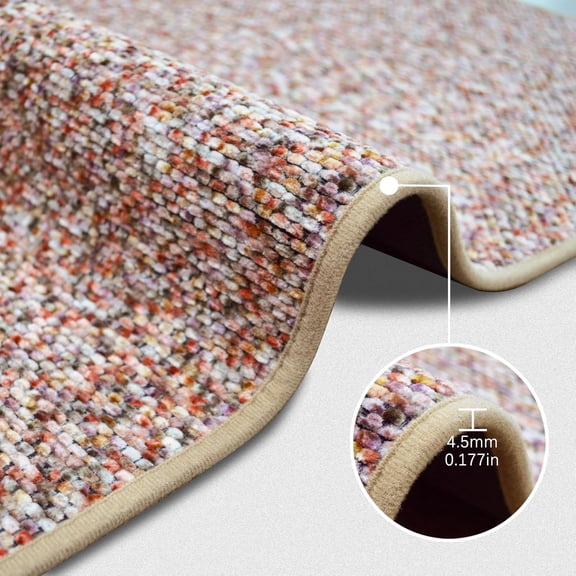 Front Door Mat Indoor Entrance for Inside Entry 34.6" x 47.2" Non-Slip Welcome Mat Rubber Backing Dirt Resistant Absorbent Indoor Doormat for Entryways, Front Doors, Hallways, Orange Pink