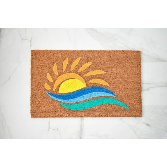 Front Door Mat Indoor Entrance Sun And Water Doormat Summer Doormat Welcome Mat Lake Doormat Outdoor Rug Beach Doormat Front Door Mat Wave Doormat Sunshine Doormat Welcome Mats Indoor 16x24 inch