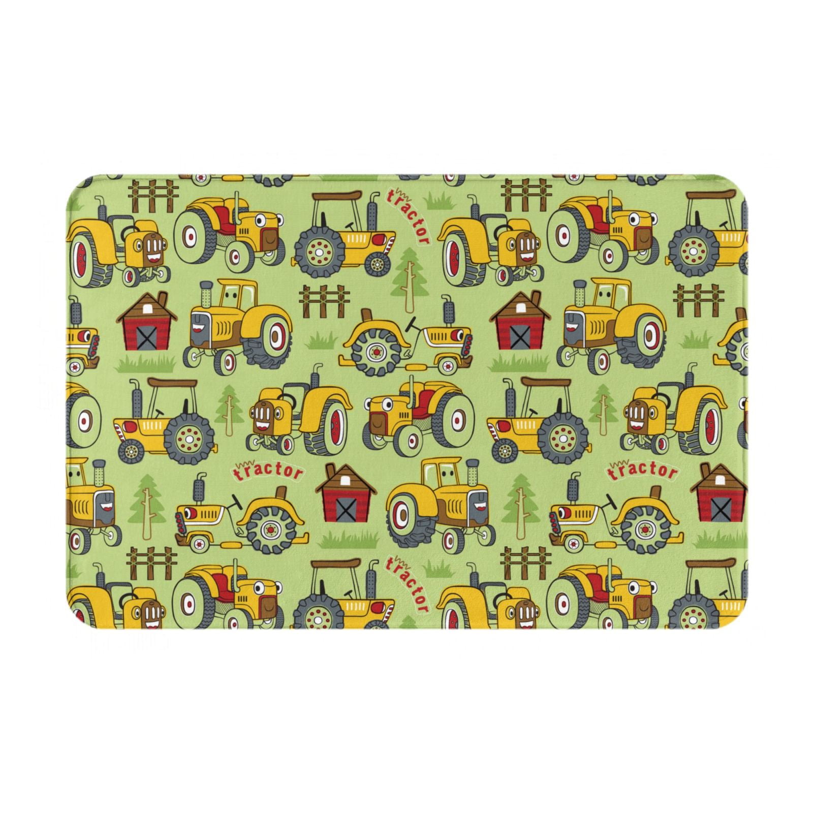 Front Door Mat Indoor Entrance cute tractor 16x24 NonSlip Washable