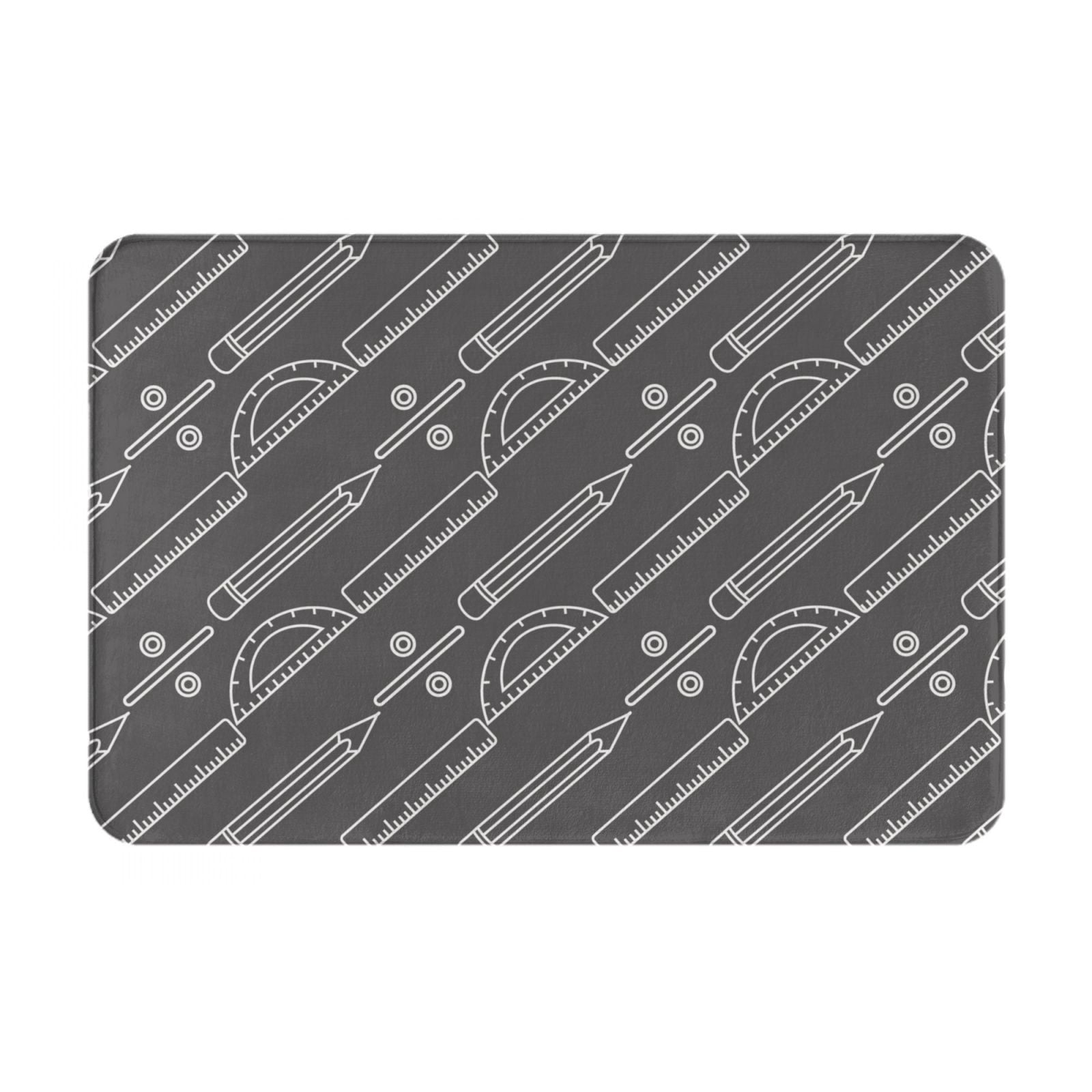 Ruler Rug Front Door Mat Indoor Entrance - ruler pencil Math Print 16x24 Non-Slip ...