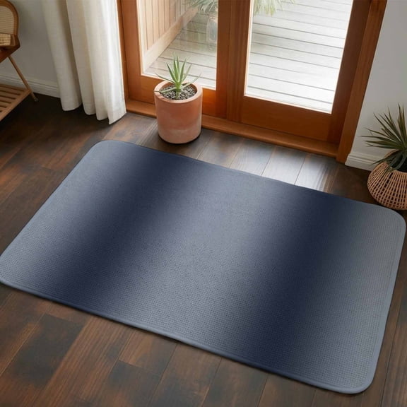 Front Door Mat Indoor Outdoor 19.7"x31.5", Navy Blue Ombre Absorbent Non Slip Welcome Mat, Modern Abstract Art Farmhouse Gradient Low Profile Entryway Rug for Front Entrance Porch Back Door Patio
