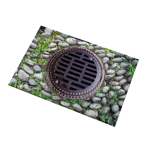 Front Door Mat Indoor Outdoor Entrance, 3D Optical All-Weather Doormat, Optical Rug Ground Crack Rug 3D Rugs, Easy Clean Patio Porch 450X80Cm E 1X