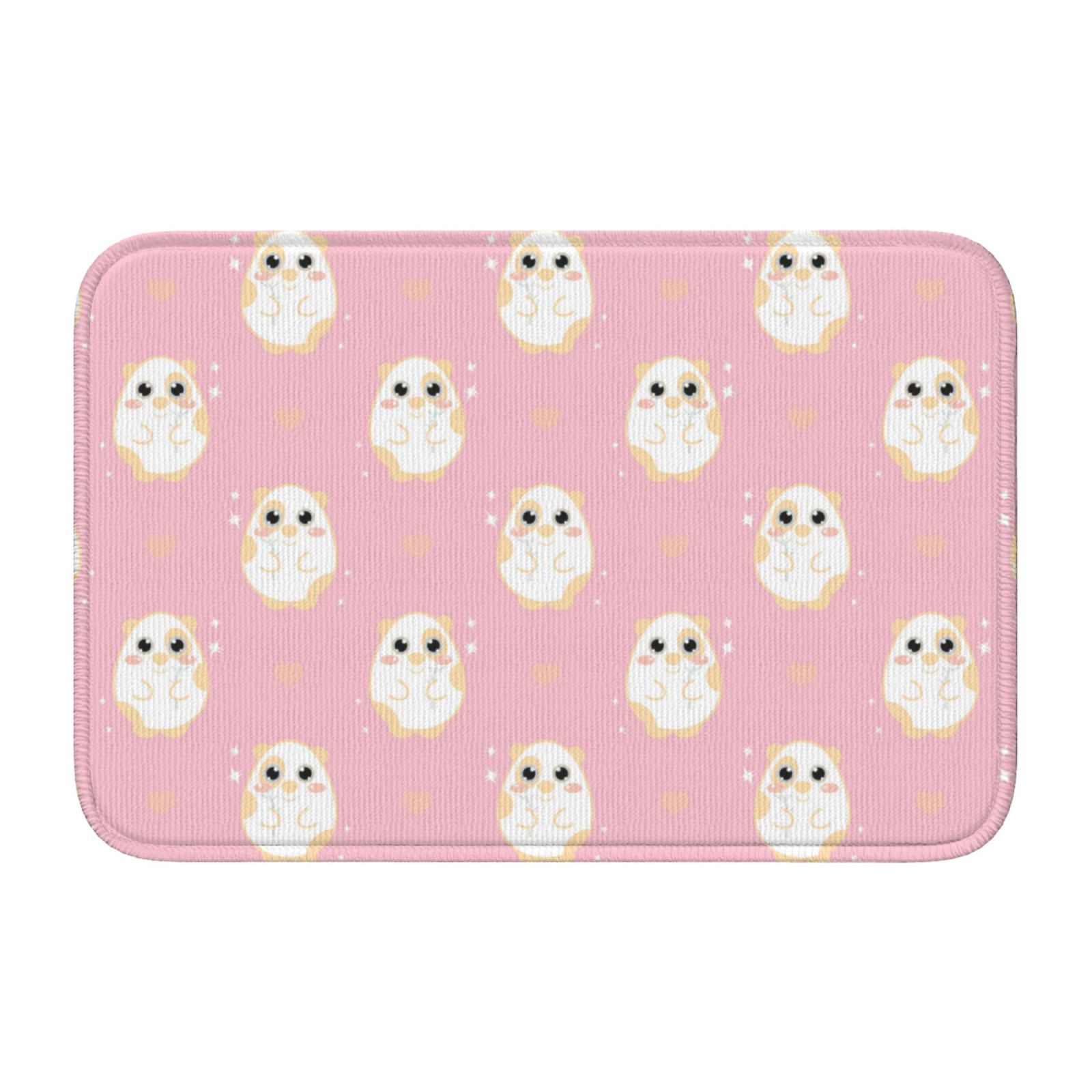 Hamster Rug Front Door Mat Indoor/Outdoor Entrance - Cartoon Cute Hamster Rose Pink ...