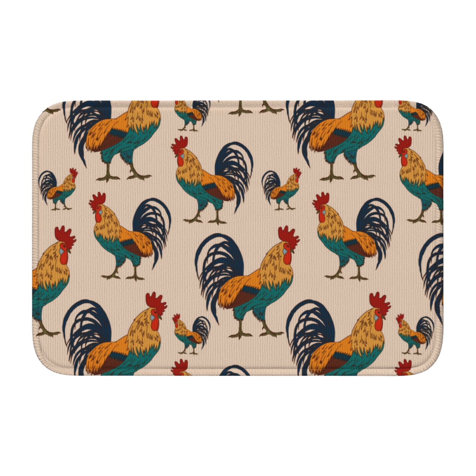 Chicken Mat Front Door Mat Indoor/Outdoor Entrance - Cartoon Cute Rooster Chicken ...