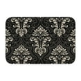 Front Door Mat Indoor/Outdoor Entrance Elegant Black Floral Damask 15