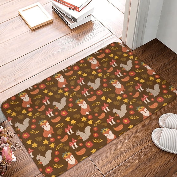 Front Door Mat Indoor Outdoor Outside Entrance - 16*24in Washable Autumn Thanksgiving Thin Bathroom Rugs Fit Under Door, Bath Rugs for Bathroom, Kitchen Rugs Mats for Floor