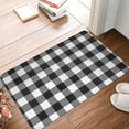 thumbnail image 1 of Front Door Mat Indoor Outdoor Outside Entrance - 16*24in Washable Black White Plaid Thin Bathroom Rugs Fit Under Door, Bath Rugs for Bathroom, Kitchen Rugs Mats for Floor, 1 of 6