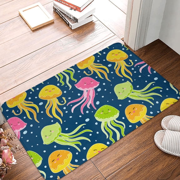 Front Door Mat Indoor Outdoor Outside Entrance - 16*24in Washable Bubble Jellies Thin Bathroom Rugs Fit Under Door, Bath Rugs for Bathroom, Kitchen Rugs Mats for Floor