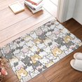 thumbnail image 1 of Front Door Mat Indoor Outdoor Outside Entrance - 16*24in Washable Comic Style Color Line Cartoon Cat Thin Bathroom Rugs Fit Under Door, Bath Rugs for Bathroom, Kitchen Rugs Mats for Floor, 1 of 6