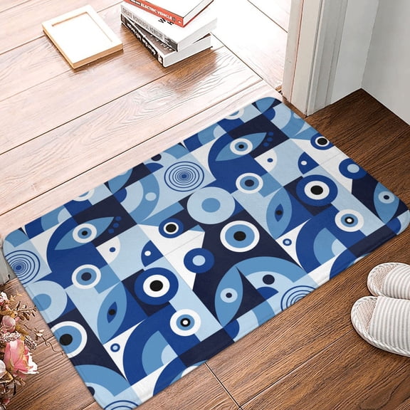 Front Door Mat Indoor Outdoor Outside Entrance - 16*24in Washable Evil Eye A Thin Bathroom Rugs Fit Under Door, Bath Rugs for Bathroom, Kitchen Rugs Mats for Floor