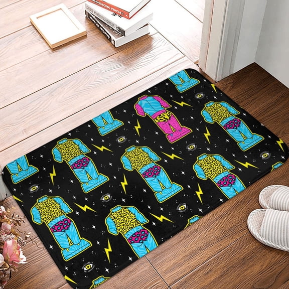 Front Door Mat Indoor Outdoor Outside Entrance - 16*24in Washable Funny Leopard Print Model Thin Bathroom Rugs Fit Under Door, Bath Rugs for Bathroom, Kitchen Rugs Mats for Floor