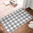 thumbnail image 1 of Front Door Mat Indoor Outdoor Outside Entrance - 16*24in Washable Gray Checkboard Thin Bathroom Rugs Fit Under Door, Bath Rugs for Bathroom, Kitchen Rugs Mats for Floor, 1 of 6