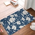 thumbnail image 1 of Front Door Mat Indoor Outdoor Outside Entrance - 16*24in Washable Lilies Flowers Navy Blue Thin Bathroom Rugs Fit Under Door, Bath Rugs for Bathroom, Kitchen Rugs Mats for Floor, 1 of 6