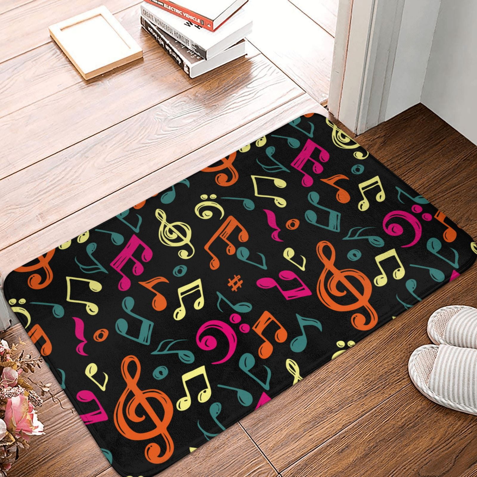 Front Door Mat Indoor Outdoor Outside Entrance - 16*24in Washable Music ...