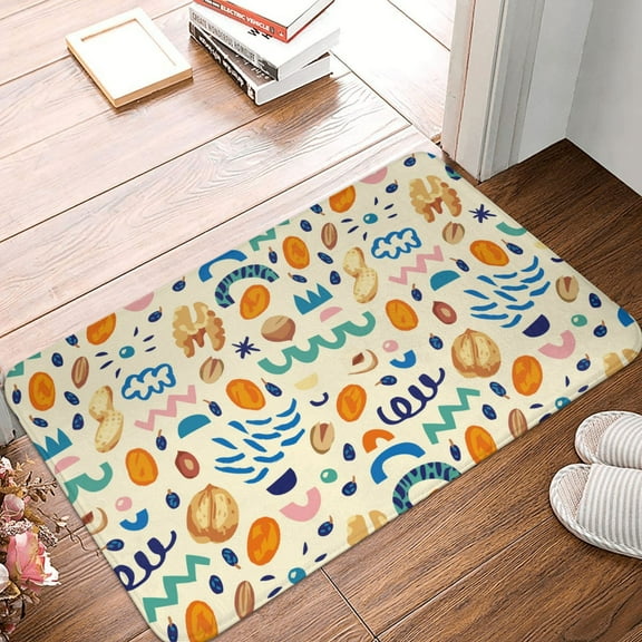 Front Door Mat Indoor Outdoor Outside Entrance - 16*24in Washable Peanuts 8 Thin Bathroom Rugs Fit Under Door, Bath Rugs for Bathroom, Kitchen Rugs Mats for Floor