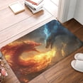 thumbnail image 1 of Front Door Mat Indoor Outdoor Outside Entrance - 16*24in Washable Red And Blue Fire Dragon B Thin Bathroom Rugs Fit Under Door, Bath Rugs for Bathroom, Kitchen Rugs Mats for Floor, 1 of 6