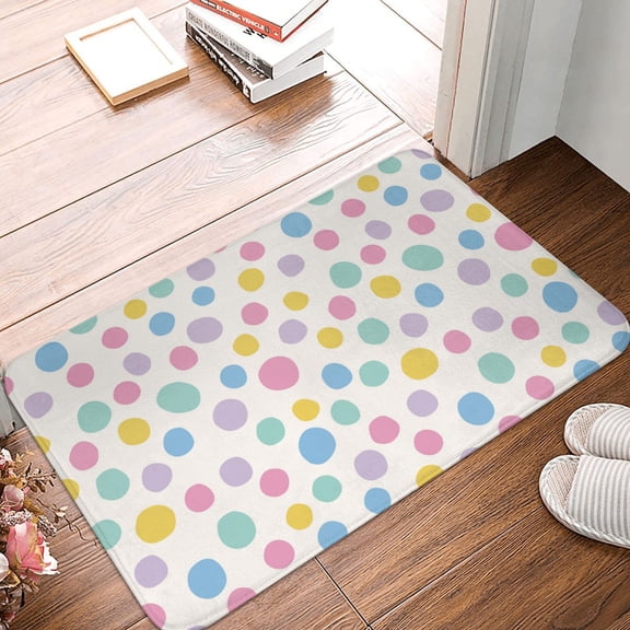 Front Door Mat Indoor Outdoor Outside Entrance - 16*24in Washable Retro Dots Spots Blots Circle Thin Bathroom Rugs Fit Under Door, Bath Rugs for Bathroom, Kitchen Rugs Mats for Floor