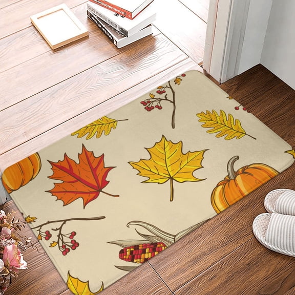 Front Door Mat Indoor Outdoor Outside Entrance - 16*24in Washable Rustic Harvest Time Thin Bathroom Rugs Fit Under Door, Bath Rugs for Bathroom, Kitchen Rugs Mats for Floor