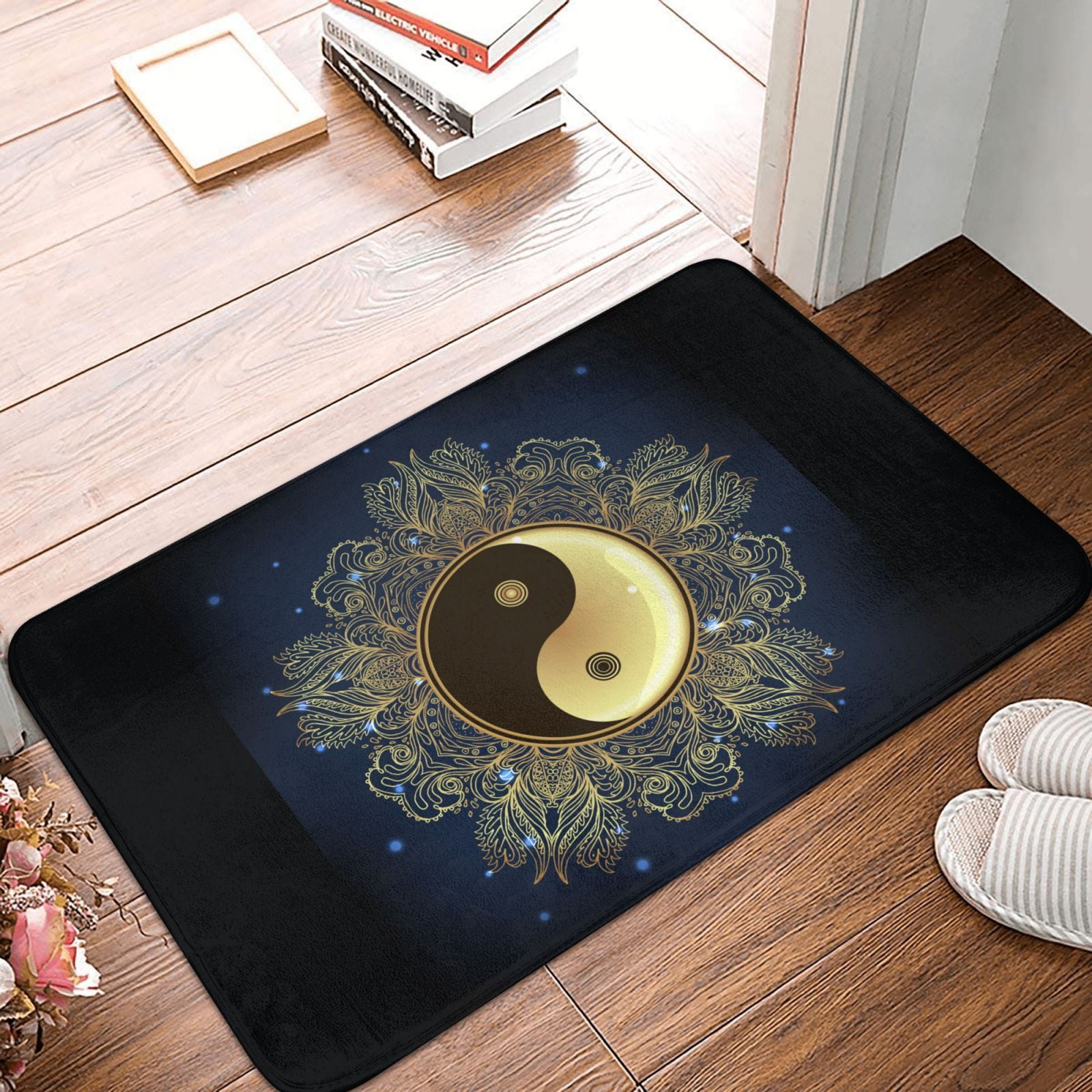 Yin-Yang Rugs for Home Decor in Black and White and Color Options