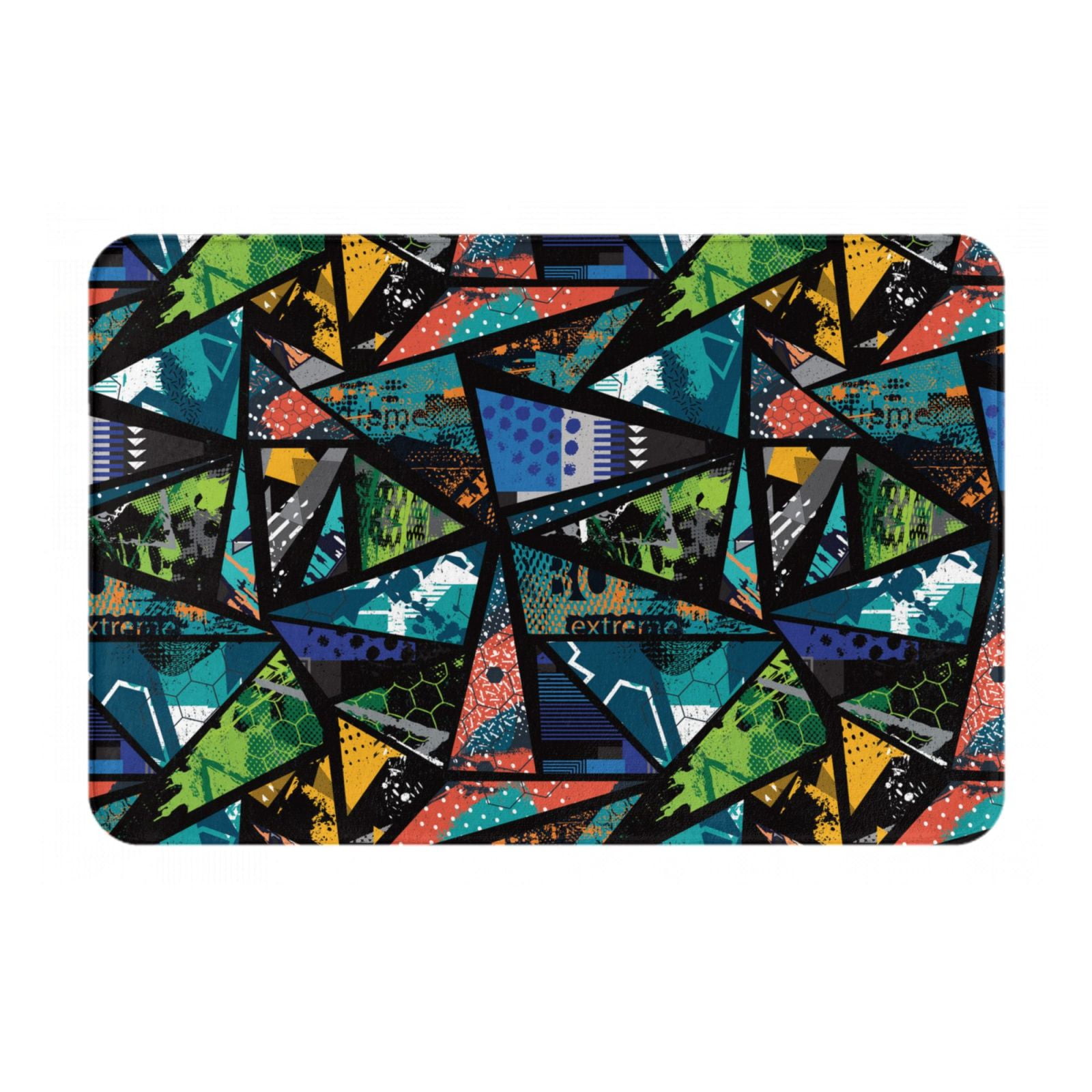 Front Door Mat Indoor Outdoor Outside Entrance - Abstract Geometric ...