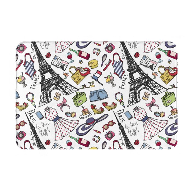 Front Door Mat Indoor Outdoor Outside Entrance Eiffel Tower Fancy 16