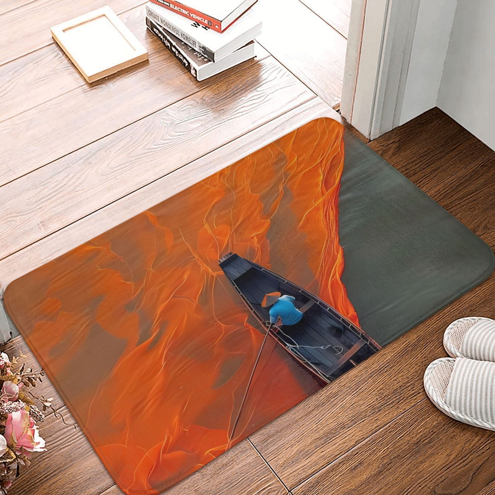 Front Door Mat Indoor Outdoor Outside Entrance - Orange Net Fishing ...