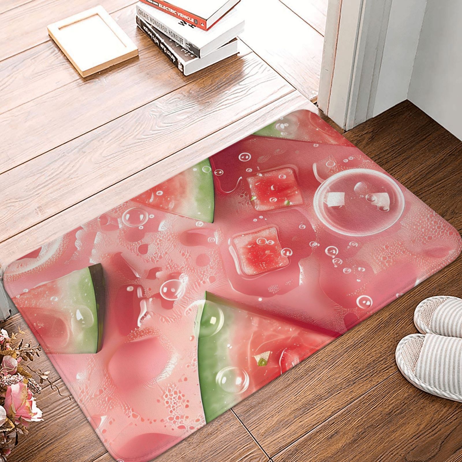 Front Door Mat Indoor Outdoor Outside Entrance - Refreshing Watermelon ...