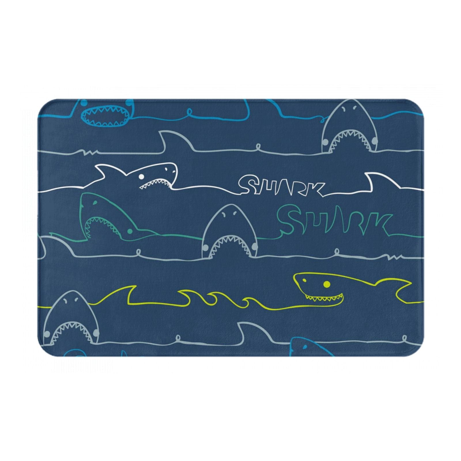 Front Door Mat Indoor Outdoor Outside Entrance - Shark (2) 16*24in ...