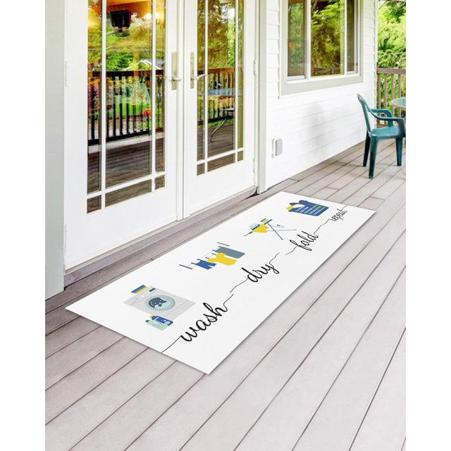 Front Door Mat Laundry Room Wash Dry Fold Repeat Indoor Outdoor