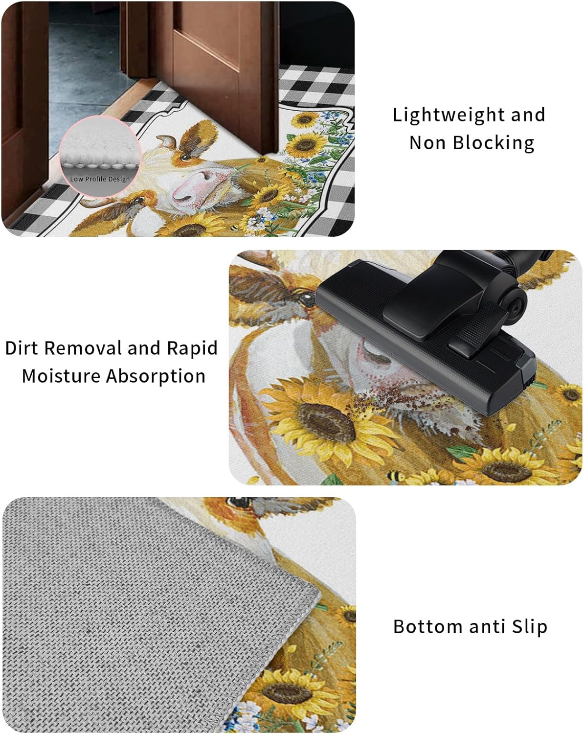 Front Door Mat, Non Slip Absorbent Door Entry Mats, Doormats Indoor