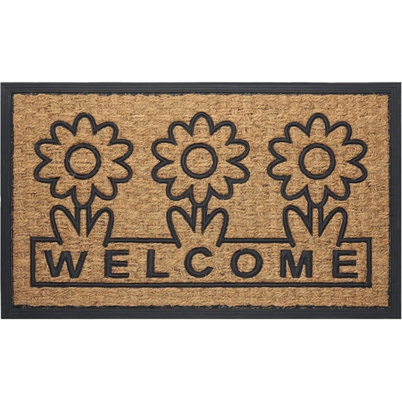 Front Door Mat for Outdoor Entrance - 18 Inch Length, 30 Inch Width (Daisy) - Welcome Mat - Waterproof Doormat Rugs for Front Patio Entryway - Outdoors & Indoor Floor Mats Home Dcor