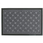 Front Door Mat Outdoor Entryway Rug Welcome Mats Indoor Twill Mats Entrance Door Mat High Traffic Door Mat Indoor Low Profile Door Mat Dirt Trap Mat 24 16 Inch Rubber Edges-Gray