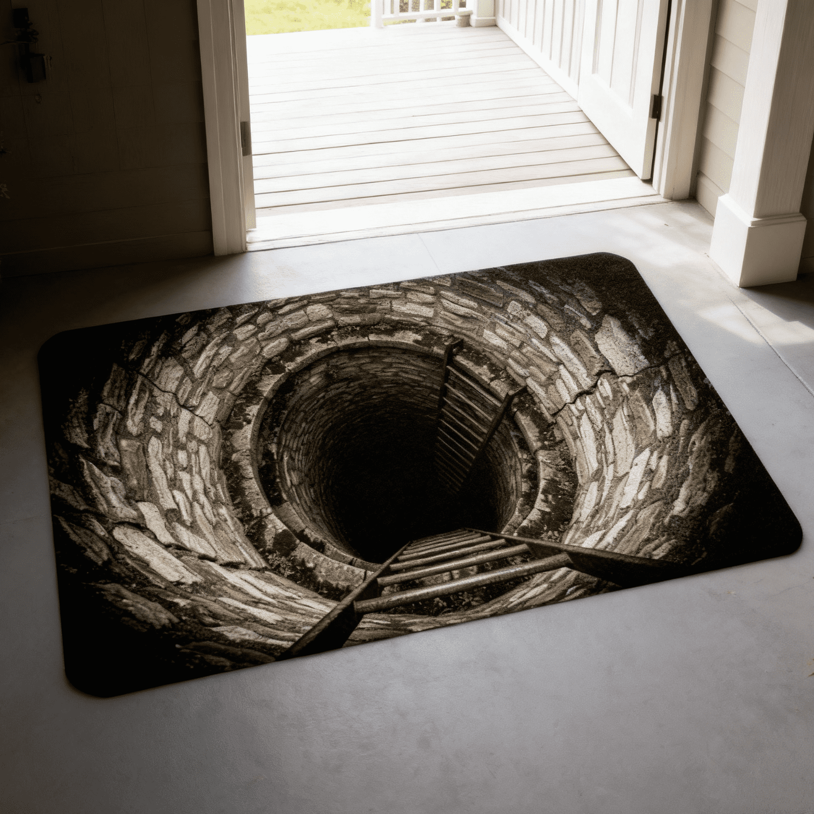 Front Door Mat Outside Entrance, Brick Bottomless Hole Area Rug for ...