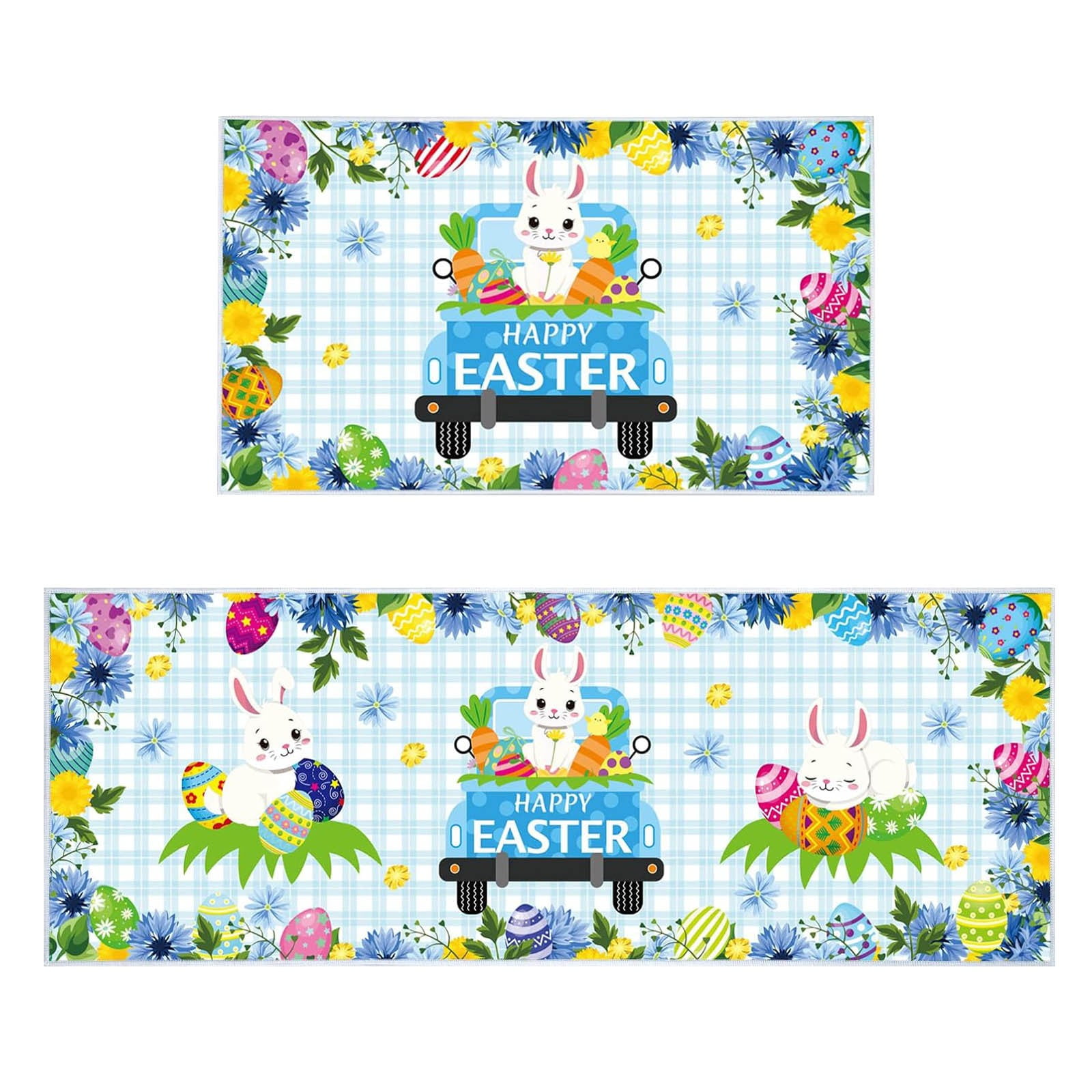 Front Door Mat Outside Entrance Easter Floor Mat Two Piece Set