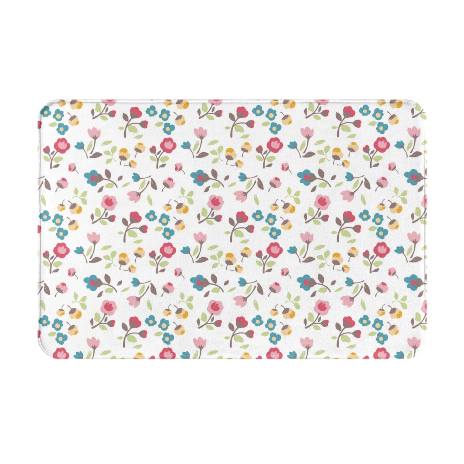 Front Door Mat Outside Entrance Summer floral Living Room Rug