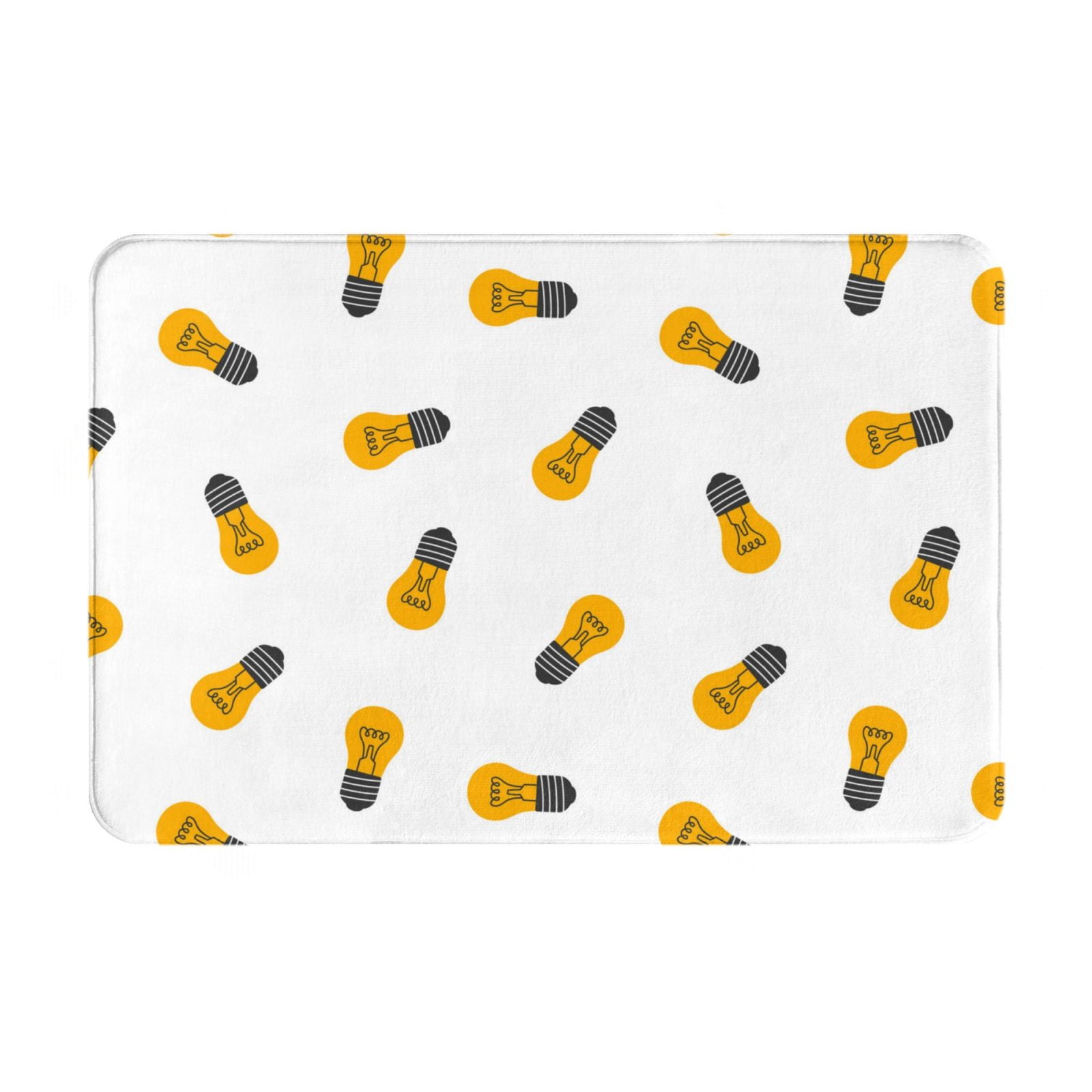 Front Door Mat Outside Indoor Outdoor Entrance Light Bulbs Pattern
