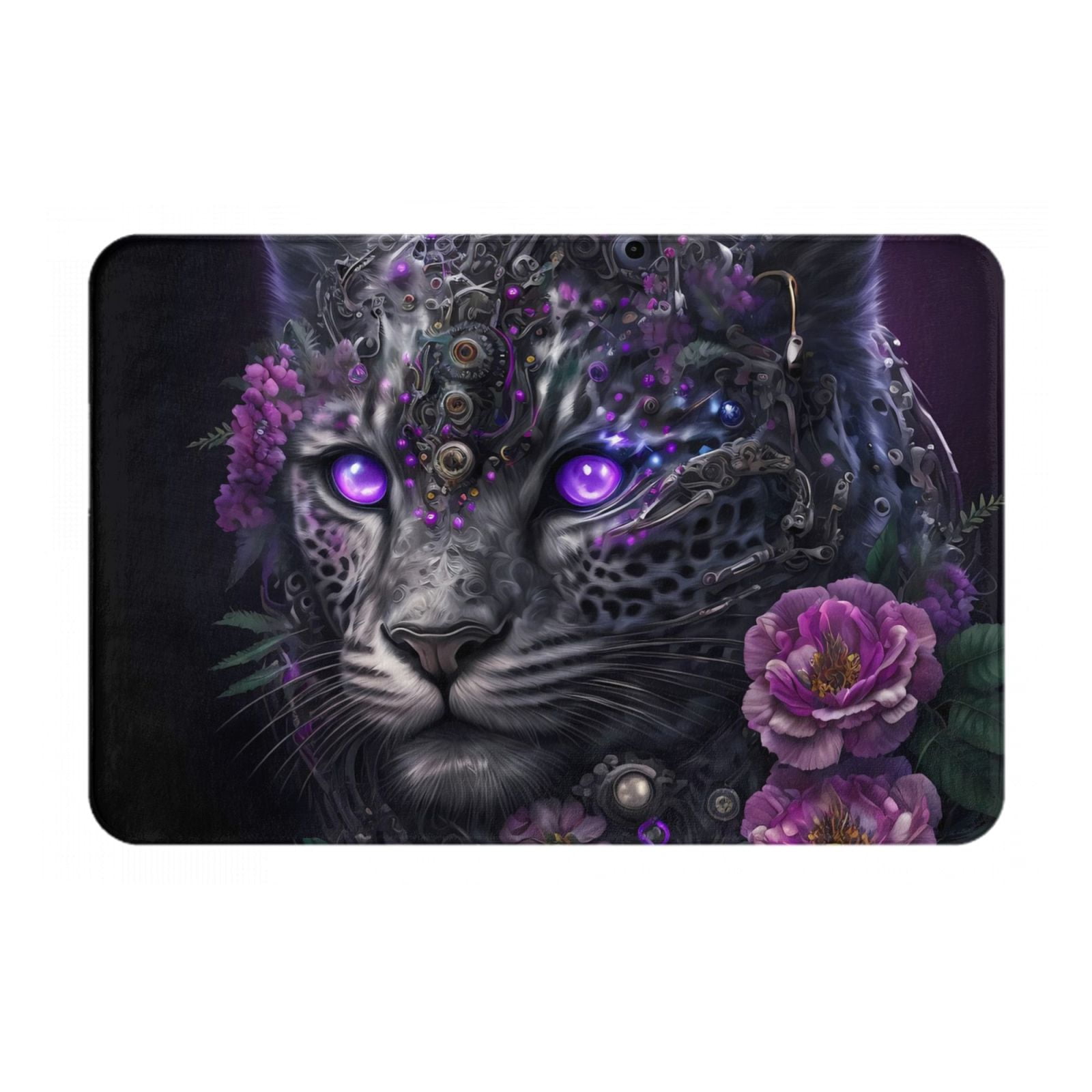 Front Door Mat Outside Indoor Outdoor Entrance PurpleEyed Floral