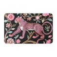 Front Door Mat, Pink Leopard Floral Indoor Mats for Bedroom Bathroom