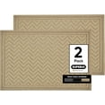 thumbnail image 1 of Front Door Mat, Rubber Mat, 2-Pack Indoor Outdoor Rug, Easy Clean Doormat, Welcome Mat, Non-Slip Entryway Rug for Patio, Garage, Waterproof, Low Profile, 24x35, Natural, Chevron, 1 of 4