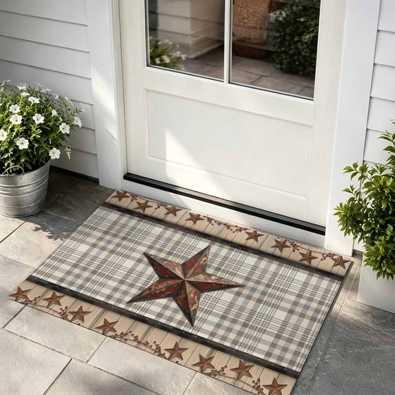 Front Door Mat, Western Star Vintage Door Mat Outside Entrance TPR ...