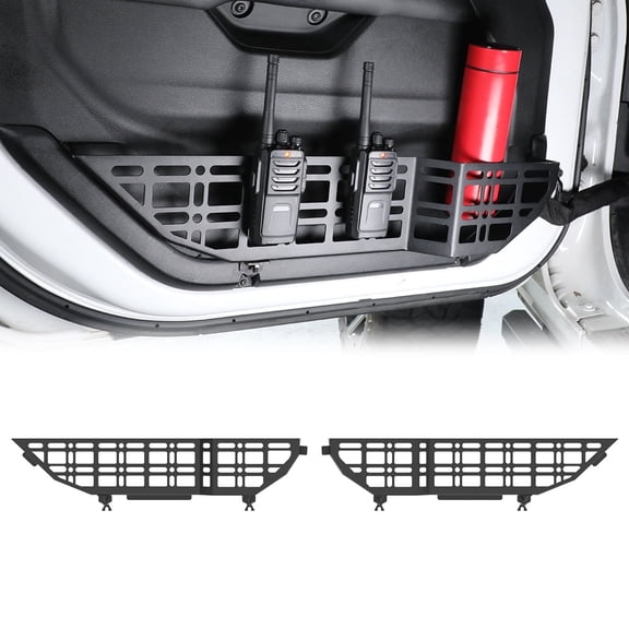 Front Door Pocket Storage Molle Panel Fit For 2018-Now Jeep Wrangler JL 4 Door&2020-2025 Jeep Gladiator JT 4 Doors, Perfect for water bottles and similar items