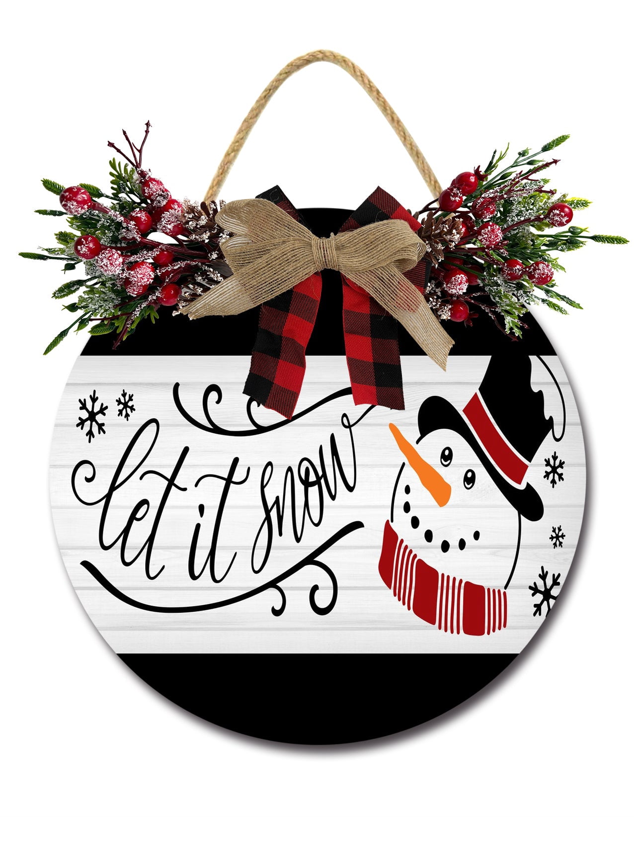 Front Door Porch Decorations Let It Snow Snowman Door Hanging Sign 11 ...