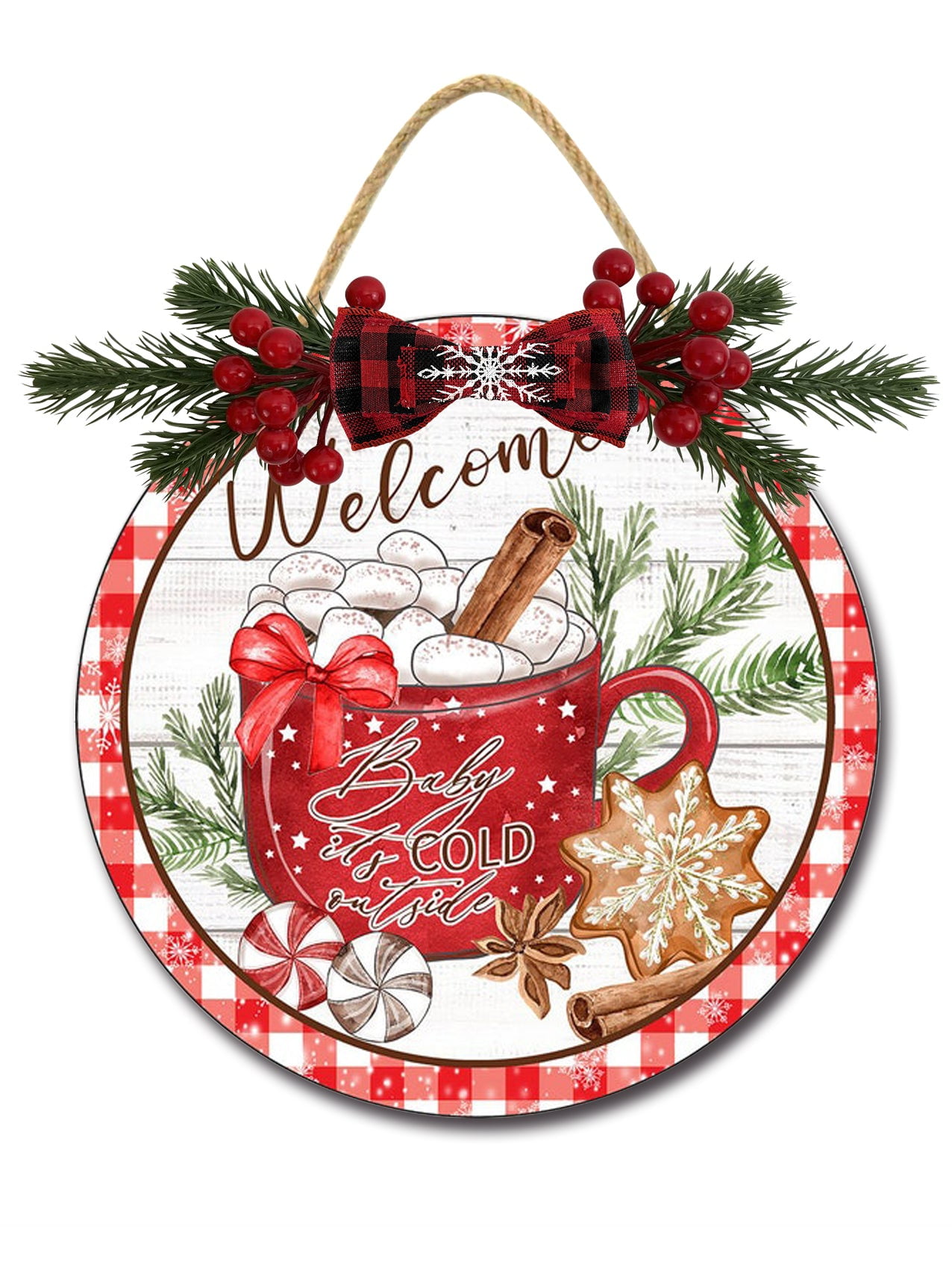 Front Door Porch Decorations Welcome Baby It's Cold Outside Door ...