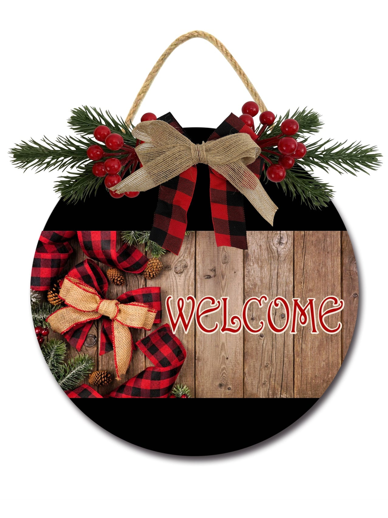 Front Door Porch Decorations Winter Welcome Door Hanging Sign 12 inch ...