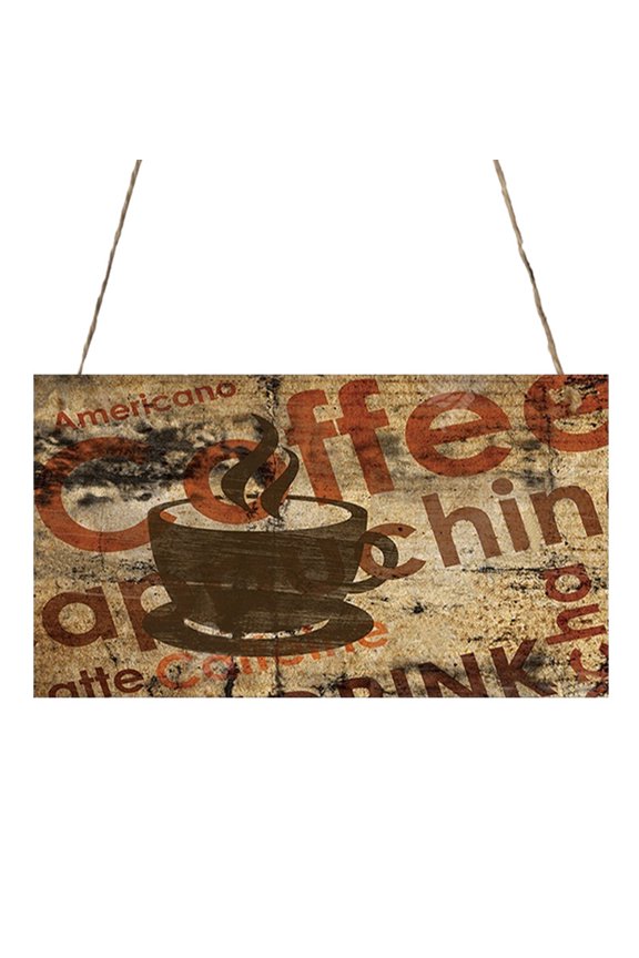 Front Door Sign Exquisite Pattern Lanyard Design Smooth Edge Burr Free Not Easily Deformed Coffee Bar Hanging Plaque Door Sign Party Decor Party Supplies