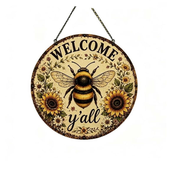 Front Door Sign, Welcome Iron Sign with Elegant Design, Warm Inviting Touch for Home or Business Entrance