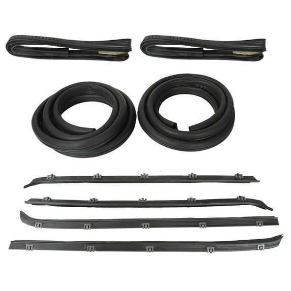 Front Door Window Run Sweep Felts Weatherstrip Seals Kit Set - Universal Fitment