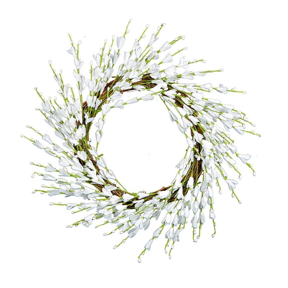 Front Door Wreath Farmhouse Grapevine Wreath Artificial Forsythia Flower Wreath Spring Wreaths