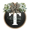 thumbnail image 1 of Front Door Wreath, Year Round Door Decor, Personalized Hanging Plaque for Wedding Ceremony, Home Blessings, Seasonal Garden Decoration, 30x30cm Decorative Sign with Ribbon, 1 of 1